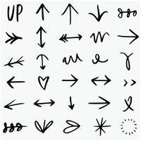 A set of hand drawn arrows and arrows vector
