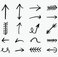 Creative Collection of Hand-Drawn Arrow Illustrations Showcasing a Variety of Unique and Artistic Styles in a Grid Pattern Perfect for Graphic Design Projects Presentations and Visual Content vector