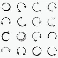 Creative Collection of Circular Arrow Designs Showcasing Various Styles and Patterns Perfect for Illustrating Cycles Processes and Continuous Motion in Graphic Design and Iconography Projects vector