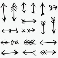 Hand drawn arrows on white background vector