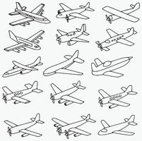 Hand-Drawn Airplane Illustrations A Collection of Vintage and Modern Aircraft Sketches for Designers vector