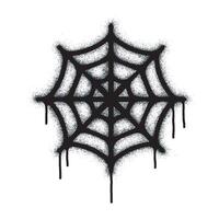 Spray painted spider web sign black on white. spider trap symbol. isolated on white background. vector