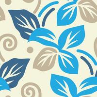 Seamless floral abstract wave pattern. vector