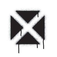 Spray Paint Graffiti Sign NO Sprayed isolated on white background. oversprayed x square graffiti font in black on white. vector