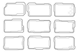 Hud frames user interface elements design modern technology futuristic control panel screen. vector
