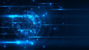 Hi tech circuit board design innovation concept. Technology abstract on blue background vector