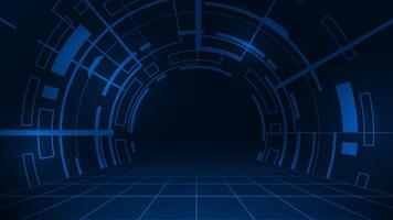 Digital hud ring technology concept adstract blue background. Futuristic blue digital background. vector