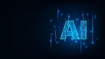 Futuristic artificial intelligence internet cyber technology concept. Abstract blue background. vector