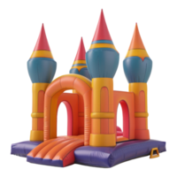 A bouncy castle with a castle on top png