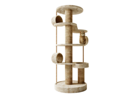 A cat tree with a ladder and a ladder on top png
