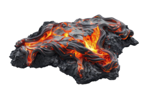 A lava rock with black lava flowing out of it png