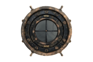 A round porthole window with a black background png