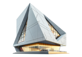 A futuristic building with a triangular shape png