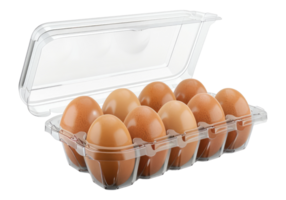 Eggs in a plastic container on a black background png