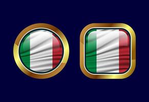 Glossy flag button of Italy, High quality web button design vector