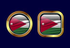 Glossy flag button of Jordan, High quality web button design vector