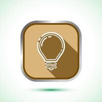 Electric light bulb icon design illustration, Creative idea icon, Gold shadow button design vector