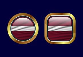 Glossy flag button of Latvia, High quality web button design vector