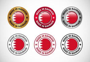 Made in Bahrain label icon with flag. Icon set for business, badge, seal, sticker, logo, and symbol vector