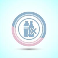 Plastic free icon design illustration, No plastic product sign,Pastel Color Button Design vector