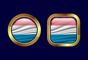 Glossy flag button of Luxembourg, High quality web button design vector