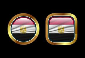 Glossy flag button of Egypt, High quality web button design vector