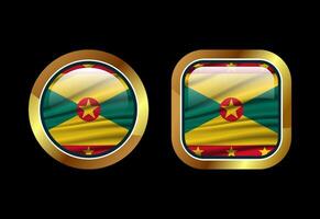 Glossy flag button of Grenada, High quality web button design vector