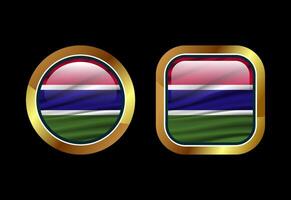 Glossy flag button of Gambia, High quality web button design vector