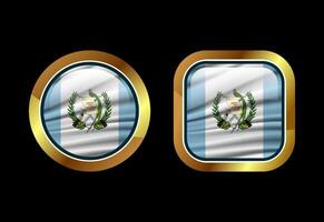 Glossy flag button of Guatemala, High quality web button design vector
