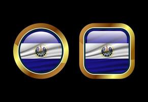 Glossy flag button of El Salvador, High quality web button design vector
