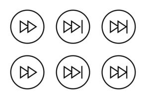 Next track icon on circle line. Forward sign symbol vector