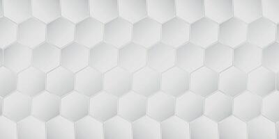 White abstract bright hexagonal background in geometric texture vector