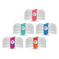 Infographic Steps infographic with number 5 options processes vector