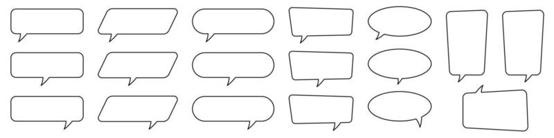 Collection of line speech bubble, speech balloon, chat bubble. vector