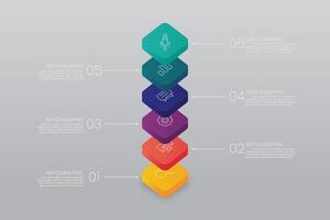 6-layer chart infographic vector