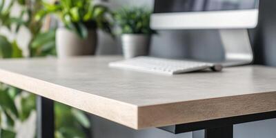minimal style Desk workspace. copy space. simple modern. photo