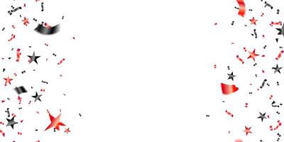 Black Friday with black and red confetti banner background illustration vector