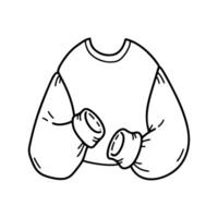 Sweater doodle icon. Cozy Autumn and winter element. Change of seasons outline illustration. vector