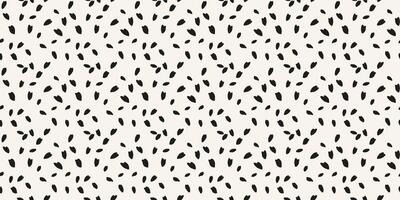 Black and white seamless pattern with abstract polka dots, drops, spots. Creative tiny random snowflakes, circles print. hand drawn sketch. Contemporary minimalist ornament vector
