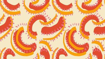 Yellow seamless pattern with Abstract organic shapes. hand drawn sketch unique irregular forms. Simple background ornament. Contemporary minimalist print vector