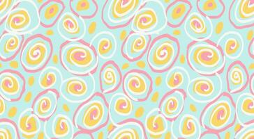 Unique swirl abstract organic shapes seamless pattern on a blue background. hand drawn irregular shape circular. Contemporary background ornament for print vector