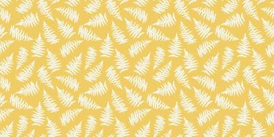 Yellow pattern with abstract artistic branches leaves fern. hand drawing. Tiny stylized leaf seamless print. Simple ornament for designs, textile, fabric, cover vector