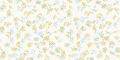 Blue and yellow seamless polka dots pattern. hand drawn sketch. Plain minimalist ornament with abstract shape random dots, spots, drops snowflakes on white background vector