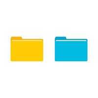 Computer folder, new empty file icon, folder with paper documents, office file with business vector