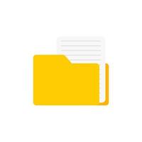 yellow folder with documents vector