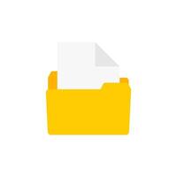 File folders with data in flat style. Web archive and web directory. Pc graphic elements. Color symbol. vector