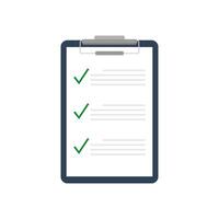 Clipboard with a checklist paper for taking notes vector