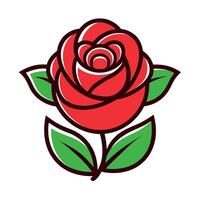 A cute red rose icon vector
