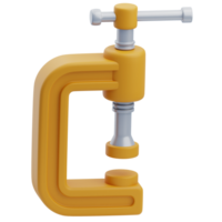 3D Construction C-Clamp Tool Rendering png