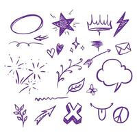 Icon set motion effect, hand drawing style illustration vector